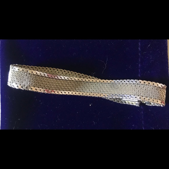 Vintage MONET mesh bracelet silver tone 7.5”